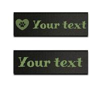 Set di 2 Etichette Fosforescenti Personalizzabili per Pettorine Tattiche - Patch Autoadesive Compatibili con Pettorine OneTigris - Visibili al Buio, Personalizzabili (12x3cm) (Nero, 12x3cm)