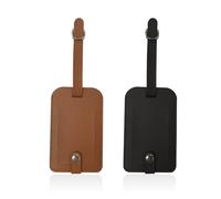 Set di 2 etichette per bagagli in pelle di alta qualità, borse nere e marroni, etichette da viaggio durevoli e sicure per bagagli grandi e piccoli, etichette per bagagli proteggono i dati personali.