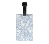 Set di 2 etichette per bagagli, Paisley Vector Seamless Pattern Fantastico fiore Etichette identificative per bagagli con cinturino da polso staccabile e biglietto per indirizzo per valigia da viagg