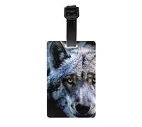 Set di 2 etichette per bagagli, targhette identificative per bagagli con ritratto di pericoloso con cinturino da polso staccabile e biglietto per indirizzo per valigia da viaggio