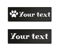 Set di 2 etichette personalizzabili per imbracatura tattica - Toppe personalizzate con gancio e anello compatibili con le imbracature OneTigris - Scegli testo, colore, dimensione e carattere (8x2cm)
