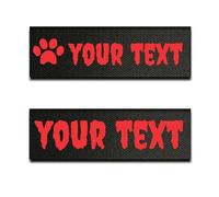 Set di 2 etichette personalizzabili per imbracatura tattica - toppe personalizzate con gancio e anello compatibili con le imbracature Rabbitgoo - Scegli testo, colore, dimensione e carattere (8x2cm)