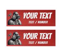 Set di 2 etichette personalizzate per pettorine tattiche per cani - 2 toppe autoadesive compatibili con Julius, OneTigris, Rabbitgoo... Accessori di sicurezza originali (rosso, 8 x 2 cm)
