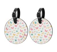 Set di 2 etichette rotonde colorate per bagagli, valigie e borsette, accessori da viaggio per bagagli registrati, bagagli a mano e borse