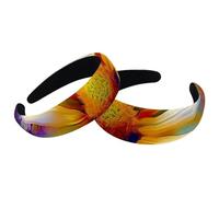 Set di 2 fasce larghe in velluto da donna, accessori colorati con margherite, fasce imbottite per capelli di bellezza, fasce per capelli spesse per ragazze