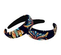 Set di 2 fasce larghe in velluto da donna, accessori con motivo divertente gufi, fasce imbottite per capelli di bellezza, fasce per capelli spesse per ragazze