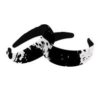 Set di 2 fasce larghe in velluto da donna, accessori neri a pois imbottiti, fasce per capelli di bellezza per ragazze, fasce spesse per capelli