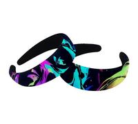 Set di 2 fasce larghe in velluto da donna, accessori per capelli con teschi al neon spruzzati, fasce imbottite per capelli di bellezza, fasce per capelli spesse per ragazze