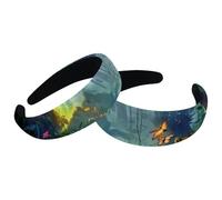 Set di 2 fasce larghe in velluto da donna, accessori per pittura con tigri della foresta, fasce imbottite per capelli di bellezza, fasce per capelli spesse per ragazze