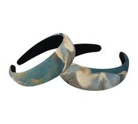 Set di 2 fasce larghe in velluto da donna, accessori per pittura con unicorno arcobaleno, fasce imbottite per capelli di bellezza, fasce per capelli spesse per ragazze