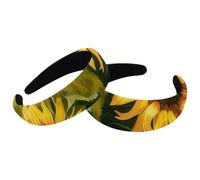 Set di 2 fasce larghe in velluto da donna, accessori vintage con girasoli fioriti, fasce imbottite per capelli di bellezza per ragazze fasce per capelli spesse