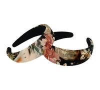 Set di 2 fasce larghe in velluto da donna, accessori vintage con teschi floreali, fasce imbottite per capelli di bellezza, fasce per capelli spesse per ragazze