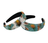 Set di 2 fasce larghe in velluto da donna, bordo in legno color foglia di tè, margherite, farfalle, accessori imbottiti, fasce per capelli di bellezza per ragazze fasce per capelli spesse