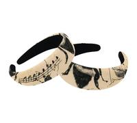 Set di 2 fasce larghe in velluto da donna, con api vintage con note musicali, accessori imbottiti, fasce per capelli di bellezza per ragazze e ragazze