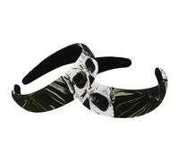 Set di 2 fasce larghe in velluto da donna, con foglie di palma tropicali, teschi, accessori per capelli imbottiti, fasce per capelli di bellezza per ragazze spesse