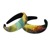 Set di 2 fasce larghe in velluto da donna, con funghi arcobaleno e foresta, accessori per capelli, fasce per capelli spesse per ragazze