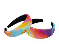 Set di 2 fasce larghe in velluto da donna, con girasoli, arcobaleno, nuvole, accessori imbottiti, fasce per capelli di bellezza per ragazze
