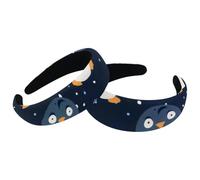 Set di 2 fasce larghe in velluto da donna, con grazioso motivo pinguino, accessori imbottiti per capelli di bellezza, fasce per capelli spesse per ragazze