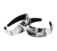 Set di 2 fasce larghe in velluto da donna, con motivi a teschi, accessori imbottiti, fasce per capelli di bellezza per ragazze spesse