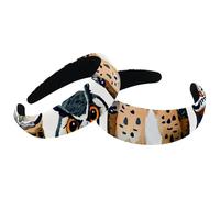Set di 2 fasce larghe in velluto da donna, con motivo a gufi, accessori per capelli, imbottite, per ragazze