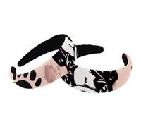 Set di 2 fasce larghe in velluto da donna, con motivo a zampa di cane e bulldog, fasce imbottite per capelli di bellezza, fasce per capelli spesse per ragazze