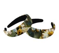 Set di 2 fasce larghe in velluto da donna, con motivo api, margherite, accessori per capelli imbottiti, fasce per capelli di bellezza per ragazze spesse