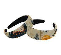 Set di 2 fasce larghe in velluto da donna, con motivo dinosauri su tavola di legno, accessori imbottiti, fasce per capelli di bellezza per ragazze spesse