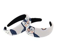 Set di 2 fasce larghe in velluto da donna, con motivo pinguino che gioca, accessori imbottiti, fasce per capelli di bellezza per ragazze, fasce spesse per capelli