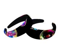 Set di 2 fasce larghe in velluto da donna, con motivo teschi luminosi, accessori imbottiti, fasce per capelli di bellezza per ragazze spesse