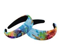 Set di 2 fasce larghe in velluto da donna, con teschi tie dye, accessori imbottiti, fasce per capelli di bellezza per ragazze, fasce spesse per capelli