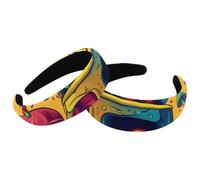 Set di 2 fasce larghe in velluto da donna, con teschio arcobaleno e funghi, accessori per la testa, fasce per capelli di bellezza per ragazze spesse