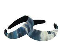 Set di 2 fasce larghe in velluto da donna, con unicorni bianchi in galassia, accessori per la testa, fasce imbottite per capelli di bellezza, fasce per capelli spesse per ragazze