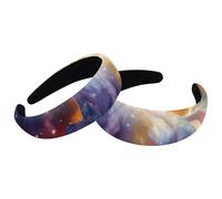 Set di 2 fasce larghe in velluto da donna, con unicorno in galassia colorata, fasce imbottite per capelli di bellezza, fasce per capelli spesse per ragazze