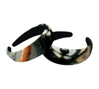 Set di 2 fasce larghe in velluto da donna, grazioso panda rosso sui rami degli alberi, accessori imbottiti per capelli, fasce per capelli di bellezza per ragazze spesse
