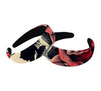 Set di 2 fasce larghe in velluto da donna, motivo a linee di rose rosse, accessori imbottiti, fasce per capelli di bellezza per ragazze, fasce spesse per capelli