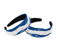 Set di 2 fasce larghe in velluto da donna, motivo a onde blu a righe rosse con ancora, accessori imbottiti, fasce per capelli di bellezza per ragazze spesse