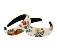 Set di 2 fasce larghe in velluto da donna, motivo animali della foresta dei cartoni animati, accessori per capelli imbottiti, fasce per capelli di bellezza per ragazze