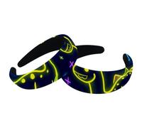Set di 2 fasce larghe in velluto da donna, motivo dinosauri fluo, accessori per capelli con divertente motivo dinosauri, fasce imbottite per capelli di bellezza, fasce per capelli spesse per ragazze