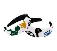 Set di 2 fasce larghe in velluto da donna, motivo dinosauri in stile cartone animato, accessori per capelli imbottiti, fasce per capelli di bellezza per ragazze spesse