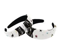 Set di 2 fasce larghe in velluto da donna, motivo unicorno Boston Terrier, accessori per capelli imbottiti, fasce per capelli di bellezza per ragazze spesse