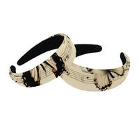 Set di 2 fasce larghe in velluto da donna, stile vintage, con farfalle e note musicali, accessori imbottiti, fasce per capelli di bellezza per ragazze