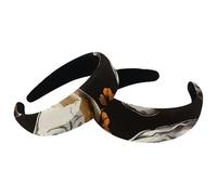 Set di 2 fasce larghe in velluto da donna, stile vintage, con teschio e fiori, accessori per capelli, fasce per capelli spesse per ragazze