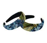 Set di 2 fasce larghe in velluto da donna, vintage, con note musicali e ortensie, accessori per capelli imbottiti, fasce per capelli di bellezza per ragazze spesse