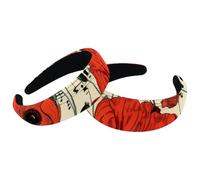Set di 2 fasce larghe in velluto da donna, vintage, con note musicali e papaveri, accessori imbottiti, fasce per capelli di bellezza per ragazze