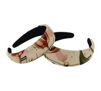 Set di 2 fasce larghe in velluto da donna, vintage, con note musicali, motivo tulipano, accessori per capelli imbottiti, fasce per capelli di bellezza per ragazze spesse