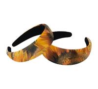 Set di 2 fasce larghe in velluto da donna, vintage, girasoli, lettere, accessori per pittura, fasce imbottite per capelli di bellezza, fasce per capelli spesse per ragazze