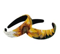 Set di 2 fasce larghe in velluto da donna, vintage, lettere girasoli, accessori per pittura, fasce imbottite per capelli di bellezza, fasce per capelli spesse per ragazze