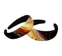 Set di 2 fasce larghe in velluto per donne, accessori per capelli con galassia solare dell'universo, fasce imbottite per capelli di bellezza per ragazze fasce per capelli spesse