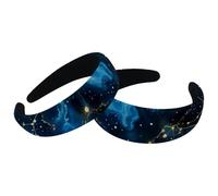 Set di 2 fasce larghe in velluto per donne, accessori per la costellazione dello spazio galassia, fasce imbottite per capelli di bellezza per ragazze fasce per capelli spesse