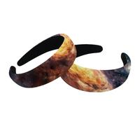 Set di 2 fasce larghe in velluto per donne, accessori per la testa del sistema solare Universo Galaxy, fasce imbottite per capelli di bellezza, fasce per capelli spesse per ragazze